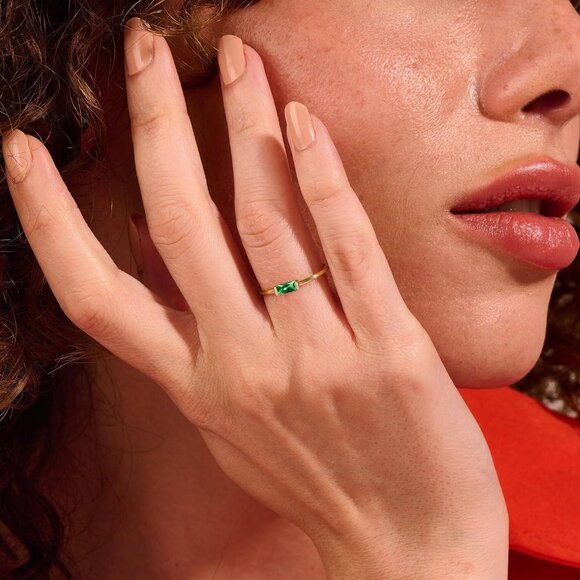 Women 14k Gold Plated Non Tarnish Thumb Stackable Ring Gemstone Jewelry - Picture 2 of 7